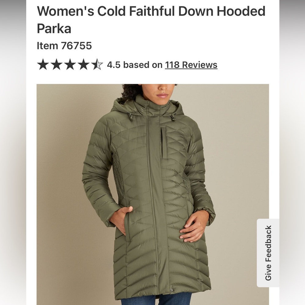 Duluth Women’s Cold Faithful 800 Duck Down Hooded Parka XL